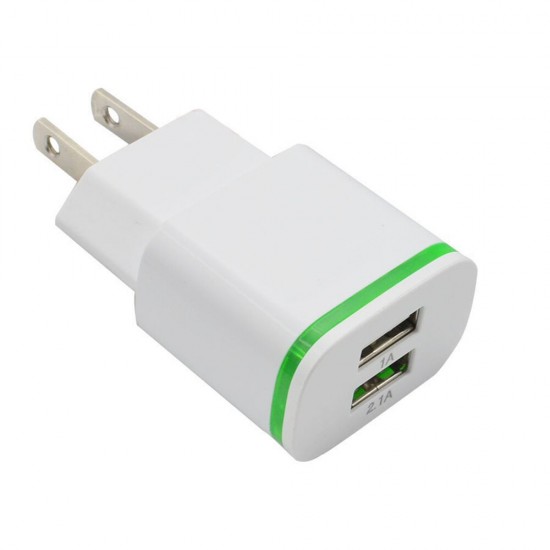 2A Dual USB Ports Luminous USB Charger Fast Charging For iPhone XS 11Pro Huawei P30 Pro P40 Xiaomi Mi10 S20