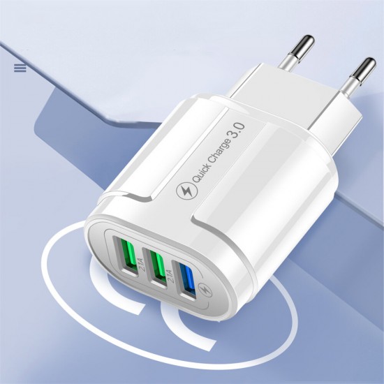 3 Port USB Charger QC3.0 Universal Fast Charging USB Charger For iPhone XS 11 Pro Mi10 Note 9S