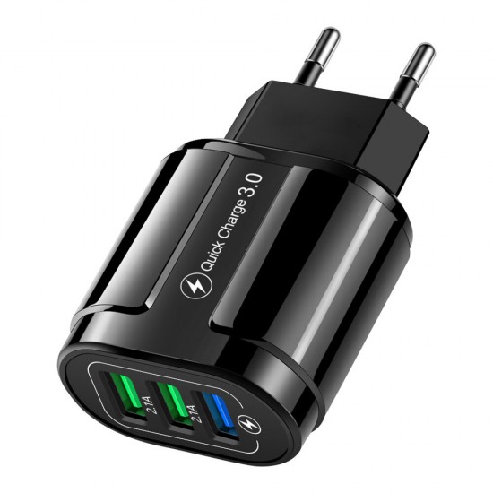 3 Port USB Charger QC3.0 Universal Fast Charging USB Charger For iPhone XS 11 Pro Mi10 Note 9S