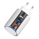 3 USB Ports QC3.0 Quick Charge USB Charger EU Plug with LED Touch for Mobile Phone 3 USB Ports QC3.0 Quick Charge USB Charger EU Plug with LED Touch for Mobile Phone