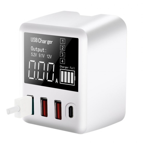 30W QC3.0 PD Multi-port Digital Display Fast Charging US EU UK Plug Travel USB Charger Adapter HUB For iPhone X XS Huawei P30 Mate 20Pro Mi8 Mi9 S10 S10+ 30W QC3.0 PD Multi-port Digital Display Fast Charging US EU UK Plug Travel USB Charger Adapter HUB For iPhone X XS Huawei P30 Mate 20Pro Mi8 Mi9 S10 S10+