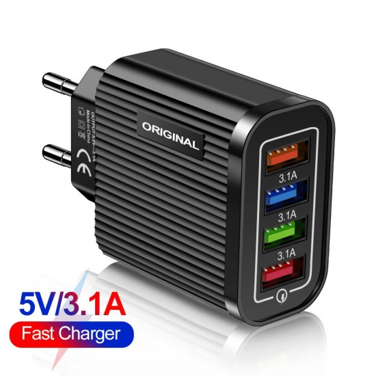 3.1A 4USB Fast Charging USB Charger Adapter for iPhone 12 X XS HUAWEI P30 Oneplus 7 MI9 S10 S10+ for POCO X3 NFC for Samsung Galaxy Note S20 ultra 3.1A 4USB Fast Charging USB Charger Adapter for iPhone 12 X XS HUAWEI P30 Oneplus 7 MI9 S10 S10+ for POCO X3 NFC for Samsung Galaxy Note S20 ultra