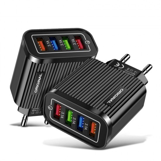 3.1A 4USB Fast Charging USB Charger Adapter for iPhone 12 X XS HUAWEI P30 Oneplus 7 MI9 S10 S10+ for POCO X3 NFC for Samsung Galaxy Note S20 ultra 3.1A 4USB Fast Charging USB Charger Adapter for iPhone 12 X XS HUAWEI P30 Oneplus 7 MI9 S10 S10+ for POCO X3 NFC for Samsung Galaxy Note S20 ultra