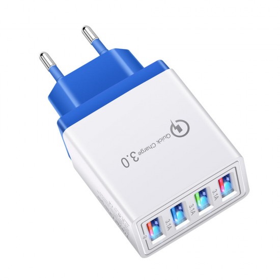 3.1A 4USB LED Light Fast Charging USB Charger Adapter For iPhone 8 Plus XS 11Pro Huawei P30 Pro Mate 30 Oneplus 7 3.1A 4USB LED Light Fast Charging USB Charger Adapter For iPhone 8 Plus XS 11Pro Huawei P30 Pro Mate 30 Oneplus 7