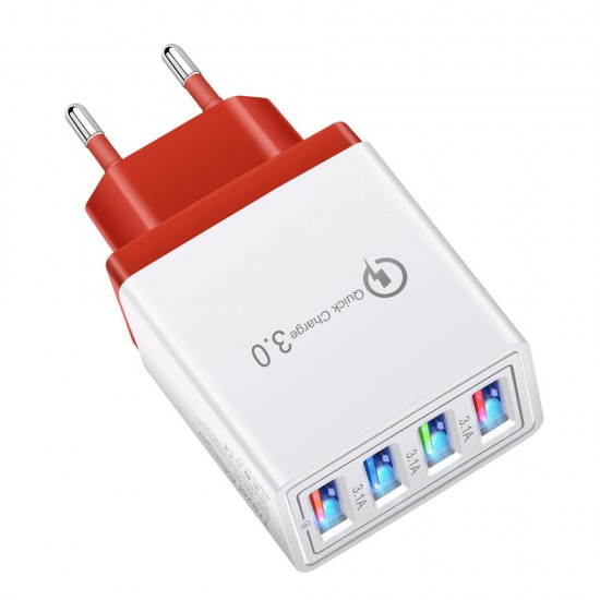 3.1A 4USB LED Light Fast Charging USB Charger Adapter For iPhone 8 Plus XS 11Pro Huawei P30 Pro Mate 30 Oneplus 7 3.1A 4USB LED Light Fast Charging USB Charger Adapter For iPhone 8 Plus XS 11Pro Huawei P30 Pro Mate 30 Oneplus 7