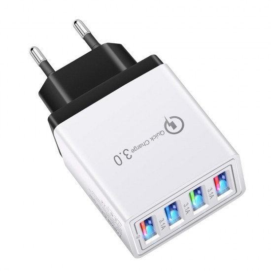 3.1A 4USB LED Light Fast Charging USB Charger Adapter For iPhone 8 Plus XS 11Pro Huawei P30 Pro Mate 30 Oneplus 7 3.1A 4USB LED Light Fast Charging USB Charger Adapter For iPhone 8 Plus XS 11Pro Huawei P30 Pro Mate 30 Oneplus 7