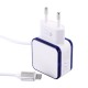 3.1A Dual Micro USB Port LED Fast Charging EU Plug Adapter Charger for Xiaomi Honor HTC