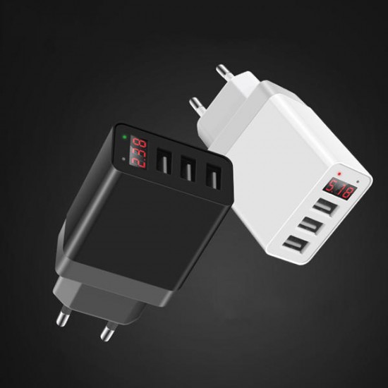 3.1A LED Display 3 USB Ports EU Plug Fast Travel Wall Charger For iPhone 11 Pro Max Xs 8 Plus S8 Xiaomi 6