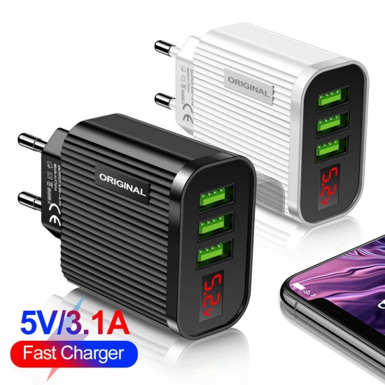 3.1A USB Charger LED Display Fast Charging Travel Charger Adapter For iPhone 8Plus XS 11Pro Xiaomi MI10 Redmi Note 9S 3.1A USB Charger LED Display Fast Charging Travel Charger Adapter For iPhone 8Plus XS 11Pro Xiaomi MI10 Redmi Note 9S