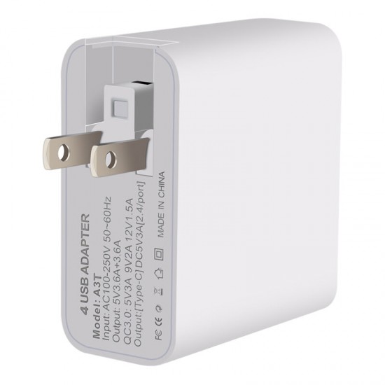 36W USB Charger QC3.0 Type-C Travel Wall Charger Adapter With 3*USB Type-C Flash Charging For iPhone XS 11Pro Oneplus 8Pro Nord MI 10 Note 9S