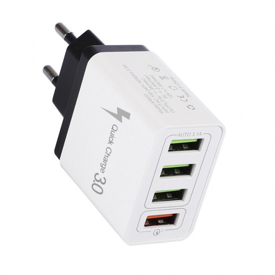 3A QC3.0 Multi port Fast Charging USB Charger Adapter For iPhone 8Plus XS 11 Pro Huawei P30 Pro Mate 30 5G S10+ Note 10 5G 3A QC3.0 Multi port Fast Charging USB Charger Adapter For iPhone 8Plus XS 11 Pro Huawei P30 Pro Mate 30 5G S10+ Note 10 5G