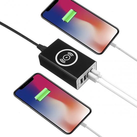 4-Port USB Charger QC3.0 Fast Wireless Charger Hubs Adapter with Type-C Port for Mobile Phone 4-Port USB Charger QC3.0 Fast Wireless Charger Hubs Adapter with Type-C Port for Mobile Phone