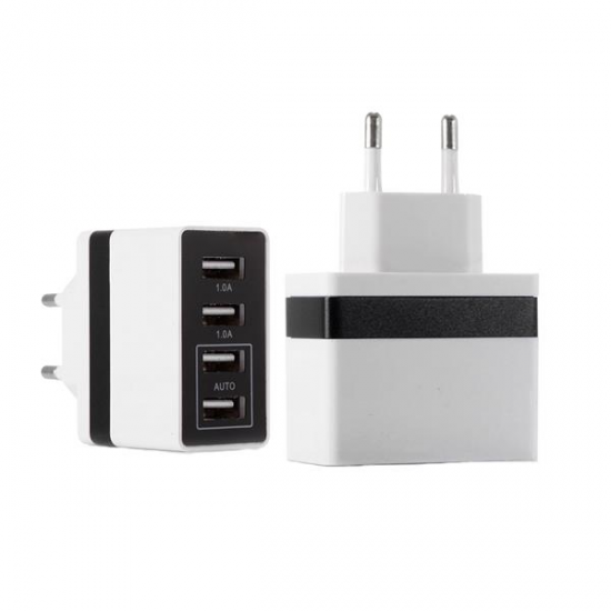 4.2A 4 USB Ports EU Travel Charger for iPhone X 8 Plus S9 S8 Xiaomi 8 Huaiwei P20 Oneplus 5t