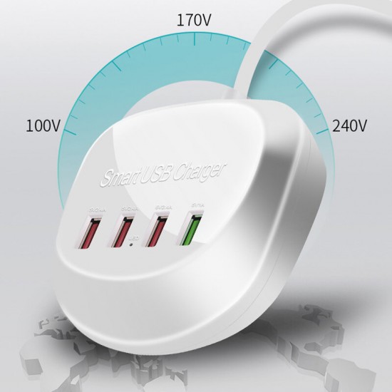 45W USB Charger QC3.0 Travel Wall Charger With 3*USB 2.0 / 1*QC3.0 USB EU Plug Fast Charging For iPhone XS 11Pro MI10 Note 9S OnePlus Nord 8Pro 45W USB Charger QC3.0 Travel Wall Charger With 3*USB 2.0 / 1*QC3.0 USB EU Plug Fast Charging For iPhone XS 11Pro MI10 Note 9S OnePlus Nord 8Pro