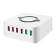 6-Port USB Charger QC3.0 Quick Charge Desktop Charging Station 10W Wireless Charger For iPhone Samsung Huawei 6-Port USB Charger QC3.0 Quick Charge Desktop Charging Station 10W Wireless Charger For iPhone Samsung Huawei