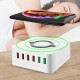 6-Port USB Charger QC3.0 Quick Charge Desktop Charging Station 10W Wireless Charger For iPhone Samsung Huawei