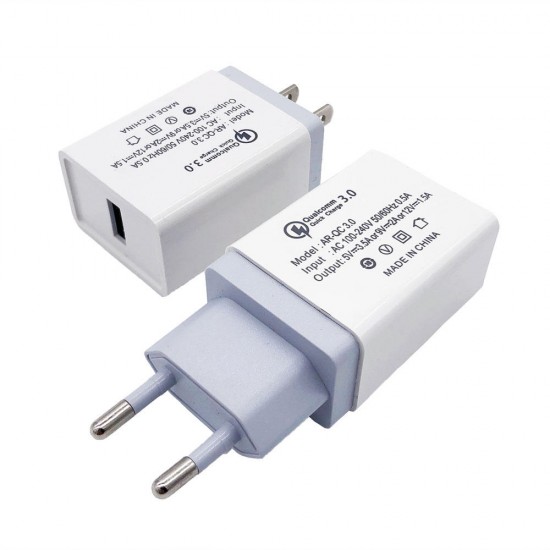 QC3.0 18W Quick Charging USB Charger Adapter EU Plug For OnePlus 7 Pro 5T UMIDIGI Z2 HUAWEI P30 XIAOMI MI8MI9 S10 S10+