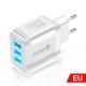 QC3.0 3-Ports 3 USB Port Quick Charge 3A Travel Wall EU Charger for Samsung Galaxy S20 Ultra Huawei P40 OnePlus 8 For Nintendo Switch