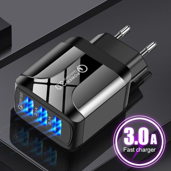 QC3.0 3-Ports 3 USB Port Quick Charge 3A Travel Wall EU Charger for Samsung Galaxy S20 Ultra Huawei P40 OnePlus 8 For Nintendo Switch QC3.0 3-Ports 3 USB Port Quick Charge 3A Travel Wall EU Charger for Samsung Galaxy S20 Ultra Huawei P40 OnePlus 8 For Nintendo Switch
