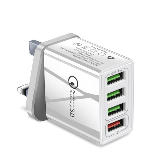 QC3.0 4-Ports 4 USB Port Quick Charge Universal Travel Wall Charger USB Charger for Samsung S10 HUWEI K30 QC3.0 4-Ports 4 USB Port Quick Charge Universal Travel Wall Charger USB Charger for Samsung S10 HUWEI K30