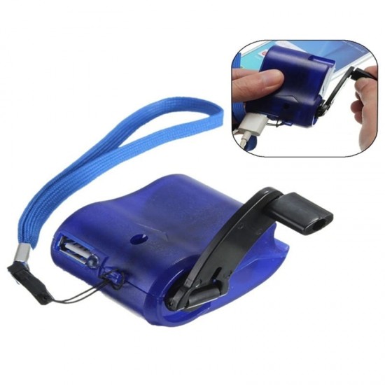 Travel USB Hand Dynamo Charger with Light Dynamo Emergency for Mobile Phone