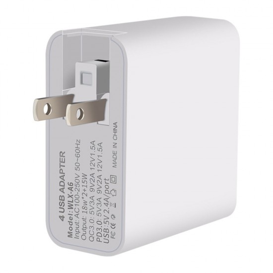 USB Charger 51W PD 18W QC3.0 Travel Wall Charger Adapter Fast Charging For iPhone XS 11Pro Xiaomi MI10 Redmi Note 9S OnePlus Nord 8Pro
