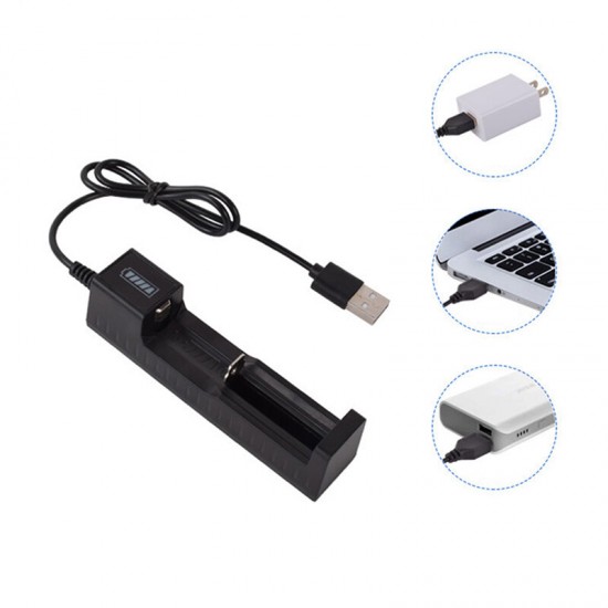 Universal 1 Slot Battery USB Charger Adapter LED Smart Chargers for Rechargeable Batteries Li-ion 18650 26650 14500