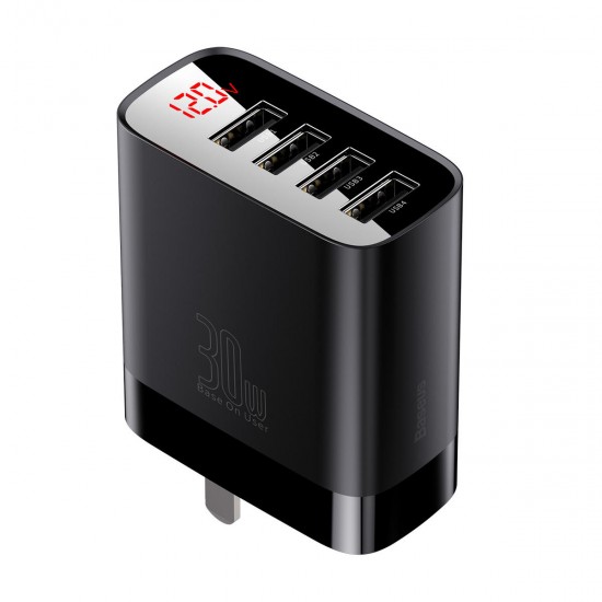 30W 6A 4-Port USB Charger LED Digital Display Travel Wall Charger Adapter With Foldable US Plug for iPhone Samsung Huawei 30W 6A 4-Port USB Charger LED Digital Display Travel Wall Charger Adapter With Foldable US Plug for iPhone Samsung Huawei