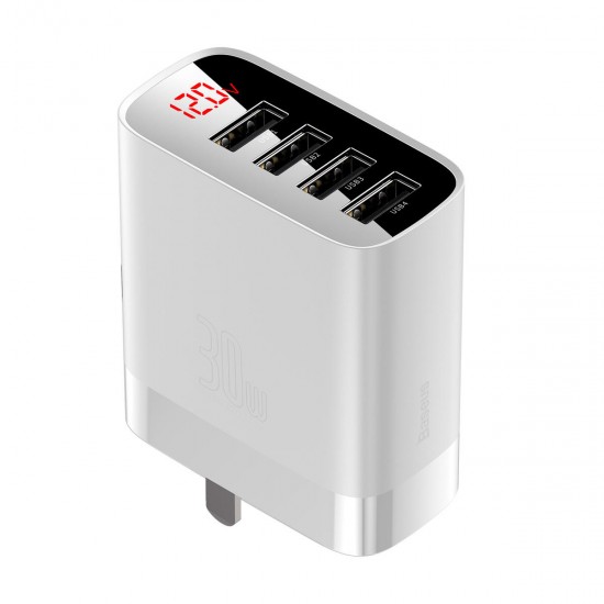 30W 6A 4-Port USB Charger LED Digital Display Travel Wall Charger Adapter With Foldable US Plug for iPhone Samsung Huawei 30W 6A 4-Port USB Charger LED Digital Display Travel Wall Charger Adapter With Foldable US Plug for iPhone Samsung Huawei