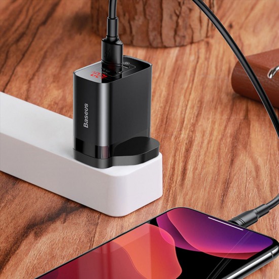 BS-U911 Mirror Lake Type-C + USB PPS Digital Display Quick USB Charger for iPhone 11 Pro XR X for Samsung Huawei BS-U911 Mirror Lake Type-C + USB PPS Digital Display Quick USB Charger for iPhone 11 Pro XR X for Samsung Huawei