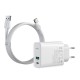 EU/US Plug OPPO Certified Warp PPS 30W 5A Dual Port USB Charger Kit Fast Charging 2-port Wall Charger With Type-C Port + USB Port + Type-C Cable For Smart Phones Laptops For iPhone 11 Pro Max SE 2020 Note 9s MacBook Pro 2020