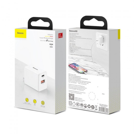 PD3.0 + QC3.0 Traveler PPS USB-C 18W Quick USB Charger for Samsung Huawei PD3.0 + QC3.0 Traveler PPS USB-C 18W Quick USB Charger for Samsung Huawei