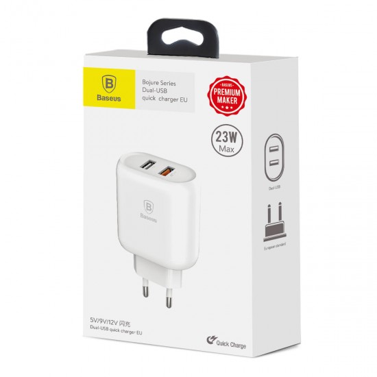 Quick Charge 3.0 Dual USB 5V/3A Travel Wall USB EU Charger for Samsung Xiaomi Huawei Quick Charge 3.0 Dual USB 5V/3A Travel Wall USB EU Charger for Samsung Xiaomi Huawei
