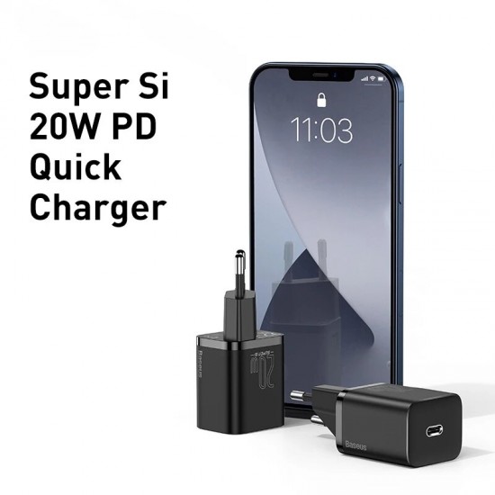 Super Si 20W USB-C PD Charger PD3.0 QC3.0 Fast Charging Wall Charger EU Plug US Plug Adapter For iPhone 12 12 Mini 12 Pro 11 Pro Max For Samsung Galaxy Note 20 Huawei Xiaomi For iPad Pro 2020