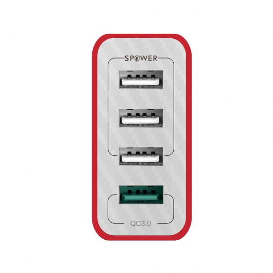 BW-MT3 3A 2 in 1 Type C Micro USB Data Cable & BW-PL5 30W QC3.0 Fast Charging 2.4A 4-Ports USB Charger