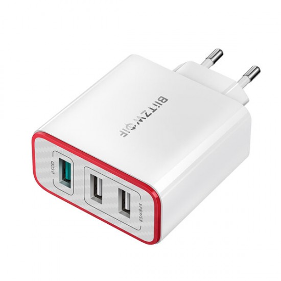 BW-PL2 30W 3-Port USB Charger QC3.0 Quick Charge Wall Charger EU Plug Adapter For iPhone 11 SE 2020 Xiaomi Huawei BW-PL2 30W 3-Port USB Charger QC3.0 Quick Charge Wall Charger EU Plug Adapter For iPhone 11 SE 2020 Xiaomi Huawei