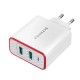 BW-PL3 36W QC3.0 Dual Ports USB Charger EU Adapter with BW-TC21 6.6ft 3A LED Indicator USB Type-C Fast Charging Data Cable