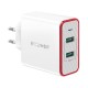 BW-PL3 36W QC3.0 Dual Ports USB Wall Charger With EU Plug Adapter For iPhone 11 SE 2020 For Samsung Galaxy Note 20 Huawei P40 Xiaomi Mi10