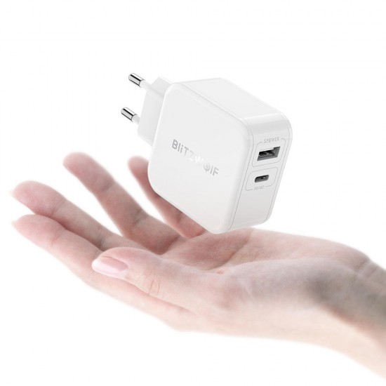 BW-S11 30W Type-C PD/QC3.0+2.4A Dual USB Charger EU + BW-TC15 3A USB Type-C Charging Data Cable