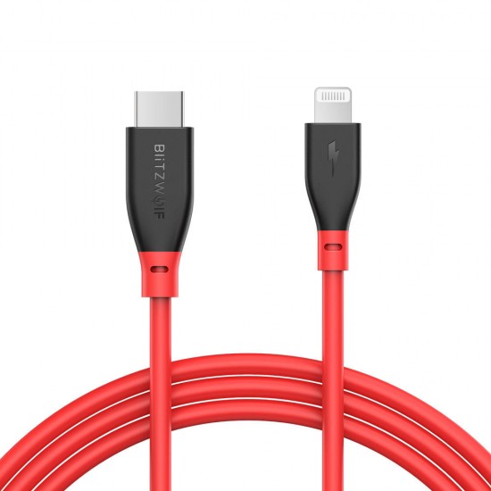 BW-S11 30W Type-C PD/QC3.0+2.4A Dual USB Charger EU Adapter + BW-CL1 PD 3.0 Type-C to Lightning Cable