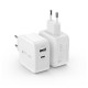 BW-S11 30W Type-C PD/QC3.0+2.4A Dual USB Charger EU Adapter for iPhone X XS for Switch Xiaomi Huawei