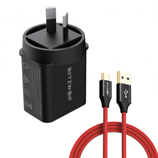 BW-S14 18W USB Charger Type-C PD3.0 QC3.0 AU Plug Charger with BW-TC10 Type-C Cable for iPhone XS 11 Pro BW-S14 18W USB Charger Type-C PD3.0 QC3.0 AU Plug Charger with BW-TC10 Type-C Cable for iPhone XS 11 Pro