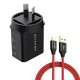 BW-S14 18W USB Charger Type-C PD3.0 QC3.0 AU Plug Charger with BW-TC10 Type-C Cable for iPhone XS 11 Pro