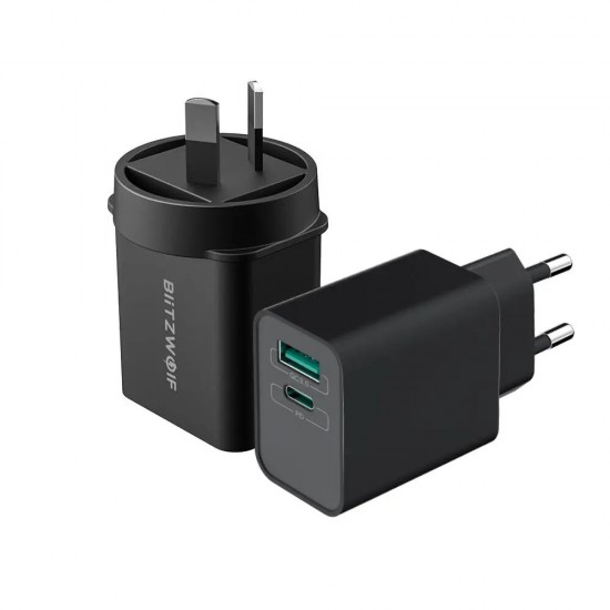 BW-S14 18W USB Charger Type-C PD3.0 QC3.0 AU Plug Charger with BW-TC10 Type-C Cable for iPhone XS 11 Pro