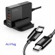 BW-S16 75W 6-Port USB PD Charger Desktop Charging Station Fast Charging AU Plug Adapter With 1.5m/4.92ft 100W 5A PD USB-C to USB-C Cable For iPhone Samsung