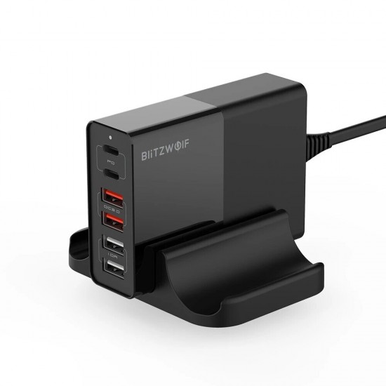 BW-S16 75W 6-Port USB PD Charger Desktop Charging Station Fast Charging UK Plug Adapter With 1.5m/4.92ft PD USB-C Cable For iPhone Samsung BW-S16 75W 6-Port USB PD Charger Desktop Charging Station Fast Charging UK Plug Adapter With 1.5m/4.92ft PD USB-C Cable For iPhone Samsung