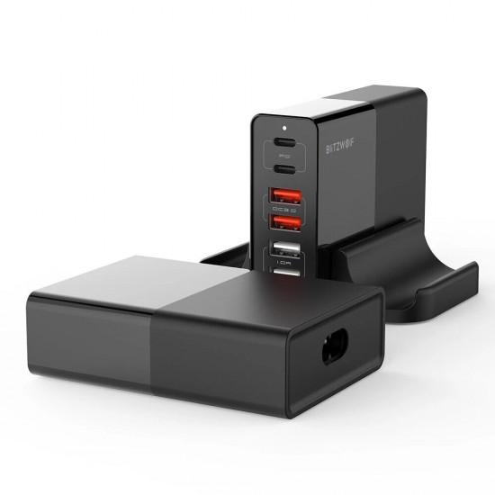 BW-S16 75W 6-Port USB PD Charger Desktop Charging Station Fast Charging UK Plug Adapter With 1.5m/4.92ft PD USB-C Cable For iPhone Samsung BW-S16 75W 6-Port USB PD Charger Desktop Charging Station Fast Charging UK Plug Adapter With 1.5m/4.92ft PD USB-C Cable For iPhone Samsung