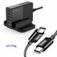 BW-S16 75W 6-Port USB PD Charger Desktop Charging Station Fast Charging US Plug Adapter With 1.5m/4.92ft 100W 5A PD USB-C to USB-C Cable For iPhone 11 SE 2020 For iPad Pro 2020 MacBook Air 2020 For Samsung Galaxy S20