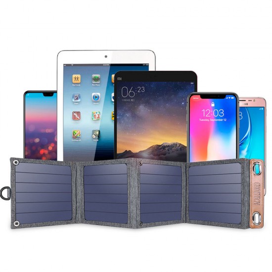 Solar Charger 14W USB Foldable Phone Travel Charger Solar Panel Waterproof For iPhone X XS 8Plus Xiaomi Mi10 Redmi Note 9S