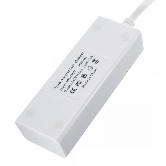 EU US Plug ABS 4 Port USB 2.4A Fast Charger for Samsung iphone Xiaomi Huawei